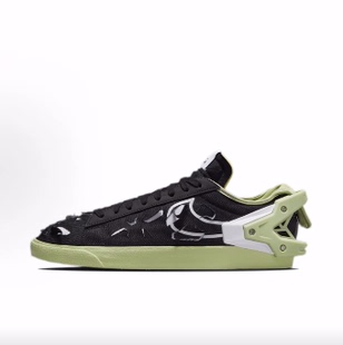 Blazer Black 男女同款 黑绿 板鞋 Nike 低帮 Acronym 机能风