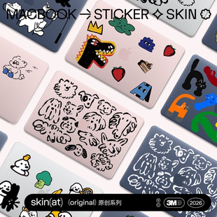 MacBook 极简线条手绘涂鸦 Air 整面透明保护 M5贴膜 SkinAT