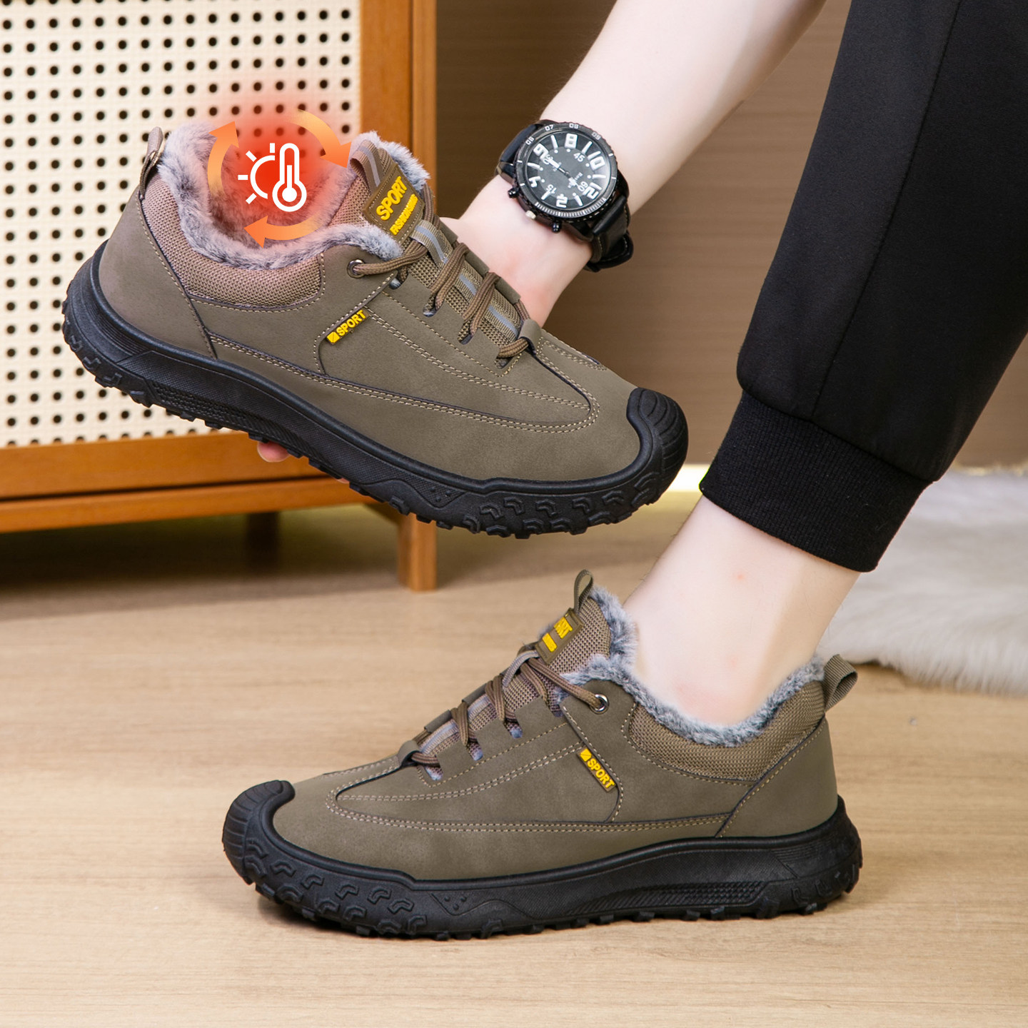 老北京布鞋男鞋官方旗舰店正品软底休闲鞋加绒加厚老人爸爸保暖鞋