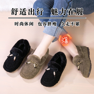 女鞋 官方正品 冬季 加绒保暖豆豆鞋 老北京布鞋 女中老年棉鞋 女秋冬款