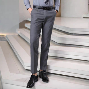 秋冬款 西裤 中青年商务休闲抗皱免烫纯色西装 裤 G修身 长裤 2000男士