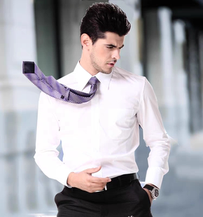 农村商业银行工作服衬衣男修身长袖白色衬衫男农商信用社上班工装