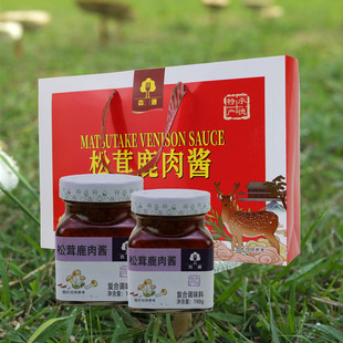 承德特产平泉森源蘑菇酱松茸鹿肉酱190*6瓶礼盒装牛肝蘑菇下酒菜