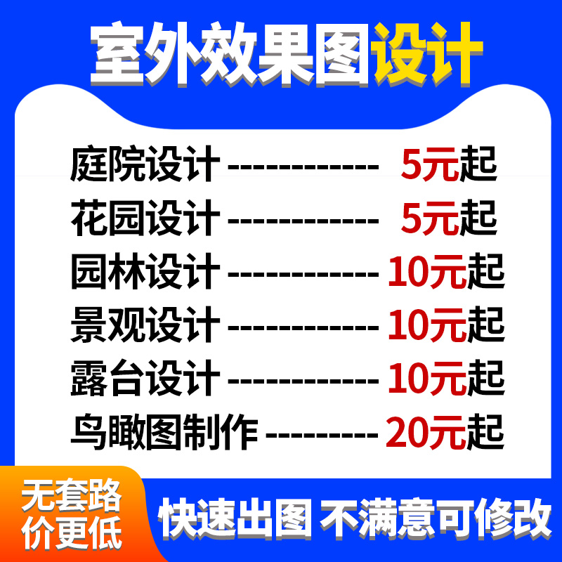 园林景观设计庭院花园效果图制作