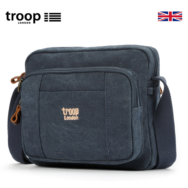 Troop帆布英伦多层斜挎包