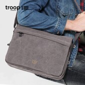 Troop斜挎包男休闲男包2025新款 帆布单肩通勤背包大容量邮差横款
