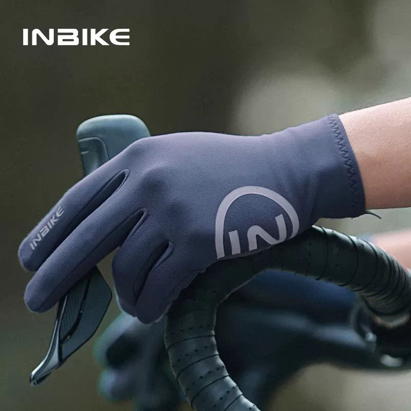 INBIKE抓绒骑行手套冬季保暖全指减震防滑长指公路车自行车男女