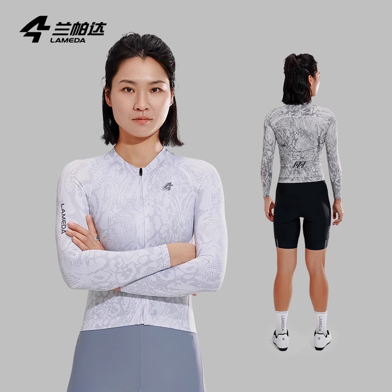兰帕达25生肖款骑行服女款春夏蟒纹轻薄长袖专业修身公路车玄影