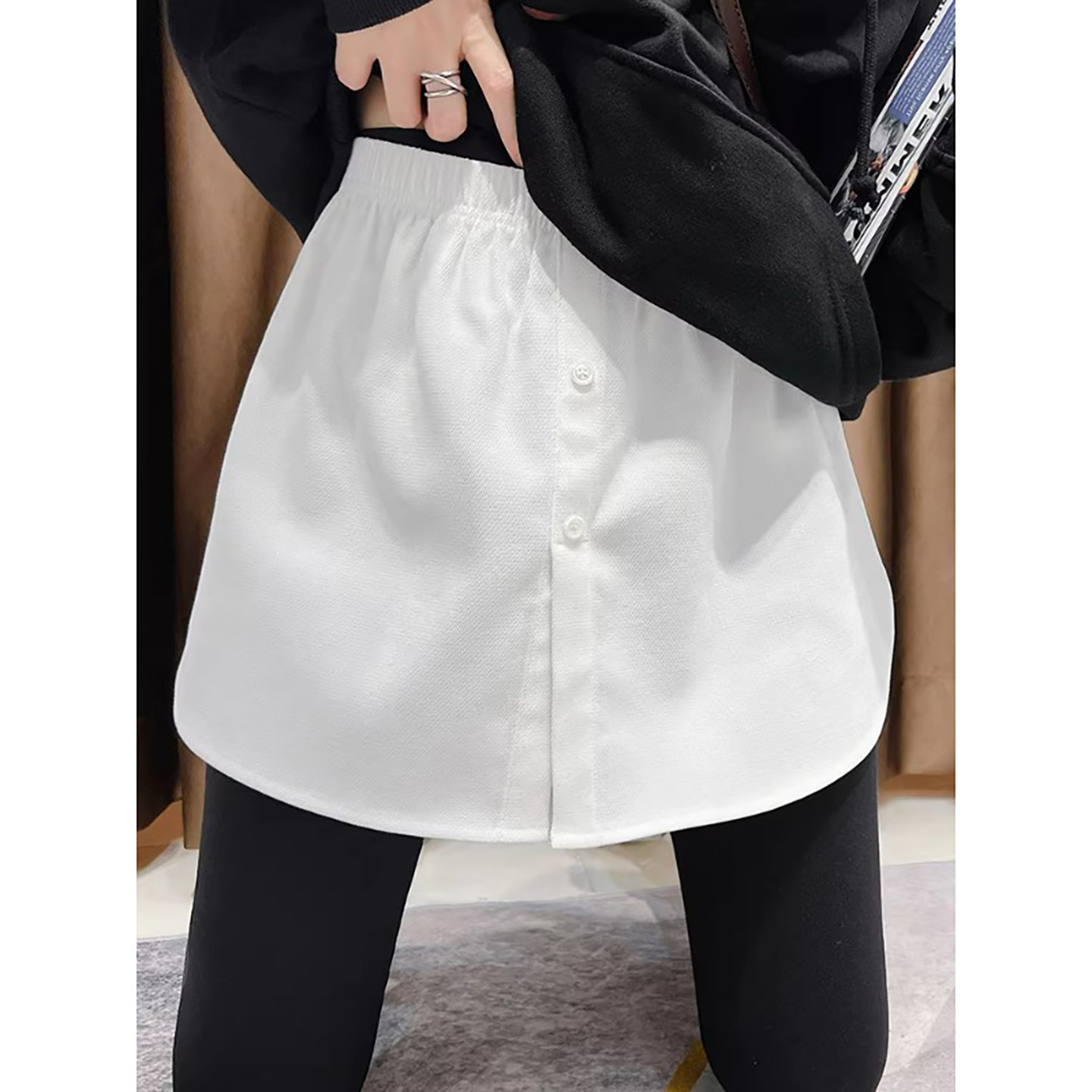 白色小屁帘女2025秋冬新款打底神器假下摆叠穿内搭遮屁股半身短裙,女装/女士精品,半身裙,淘宝优惠券,粉丝福利购,淘宝优惠卷