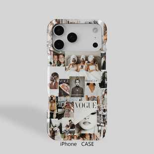 杂志封面iPhone16Promax超薄15不掉色13哑光雾面12磨砂14半包适用于苹果潮牌手机壳菲林可水洗