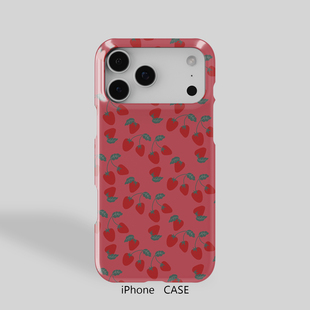 红色草莓小清新可爱少女iPhone16Promax超薄15轻便14Pro适用于苹果13个性12半包11菲林女生手机壳