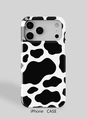 iPhone16promax奶牛纹12romax超薄15半包磨砂适用于苹果14手机壳硬13pro