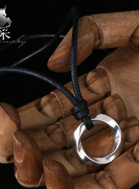 羿采男女生925纯银项链莫斯乌比银吊坠日本设计个性银饰品潮人INS