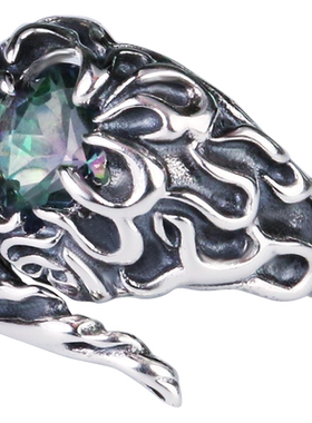 羿采男女生暗黑925眼哥特风戒指