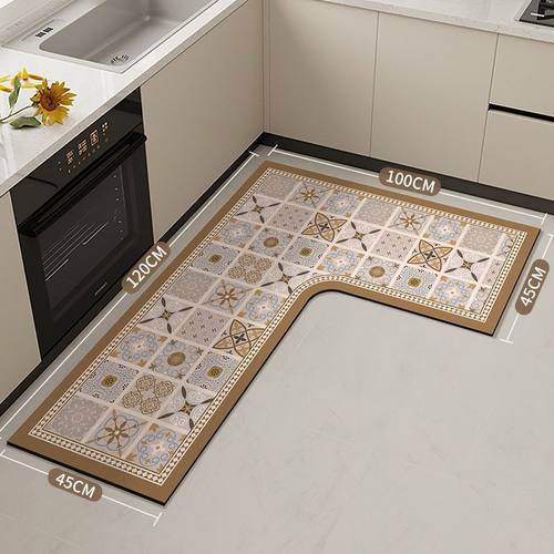 厨房地垫L形防滑耐脏硅藻泥吸水