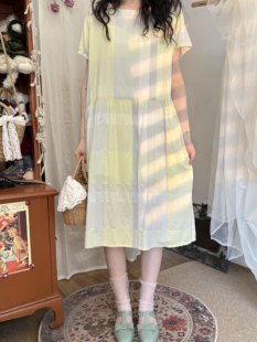 古着vintage甜美森系少女感复古连衣裙