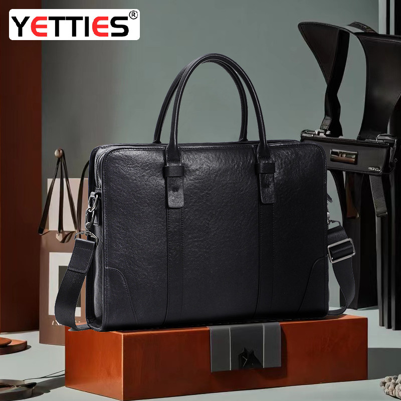 真皮男包手提小方包头层牛皮男公事包单肩斜挎包商务公文包电脑包