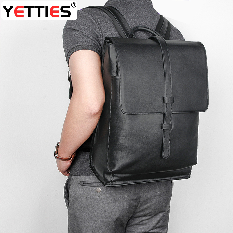 雅特仕商务大容量真皮双肩包