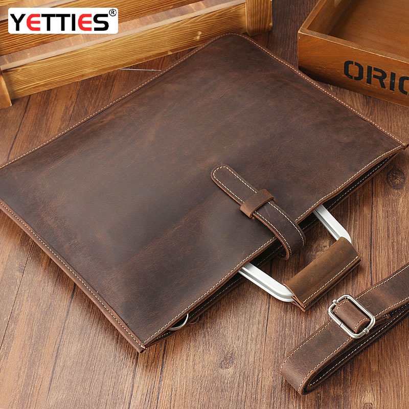 雅特仕疯马皮手工手提包