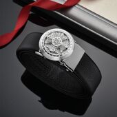 商务腰带裤 网红高档百搭休闲时尚 皮带男自动扣新款 带 时来运转