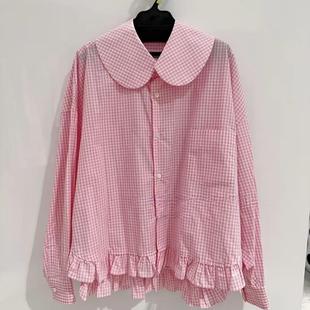 格子衬衫 25春夏日系新款 长袖 开衫 上衣潮 CDG 宽松衬衣女款 KZYU