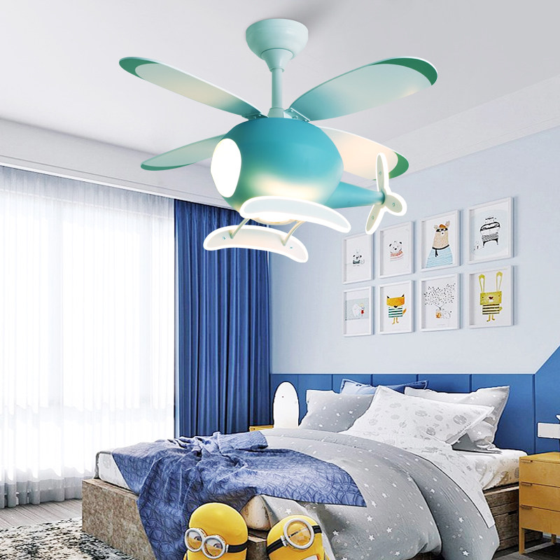 森林风变频飞机男女孩风扇灯 儿童房卧室吊扇灯 网红卡通风扇吊灯|msdalam kategori kehidupan elektrik, kipas siling - dari Buy2taobao.com untuk memberikan perkhidmatan ejen Taobao profesional membeli