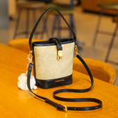简约复古圆筒单肩斜挎包 水桶包包女2026新款 MUEKA 茉妮卡