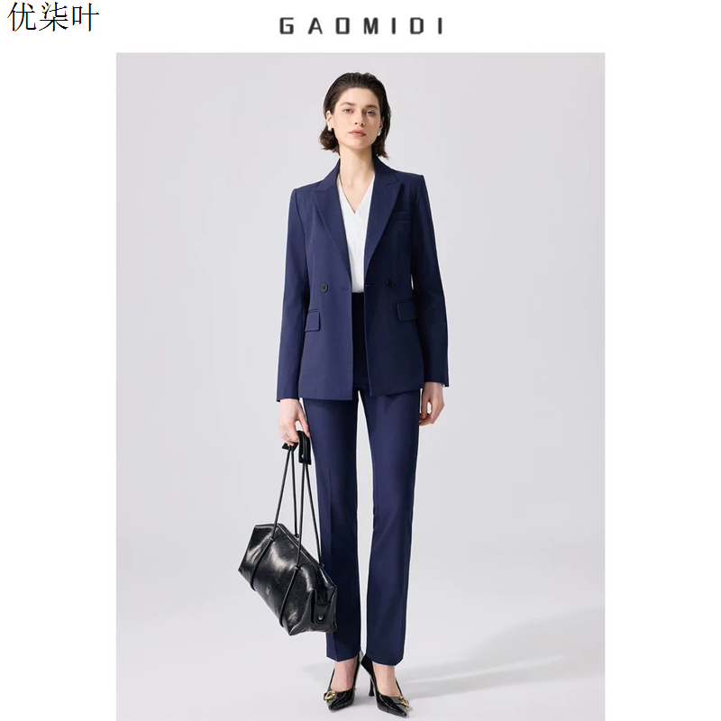 藏青色职场西装套装女士高级感职业正装小个子气质职业西服工作服