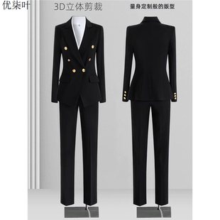 黑色西装套装女大学生公务员面试穿搭秋冬职业气质正装职场工作服