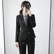 职业装 女公务员教资面试正装 工作服一粒扣西服外套 套装 黑色西装