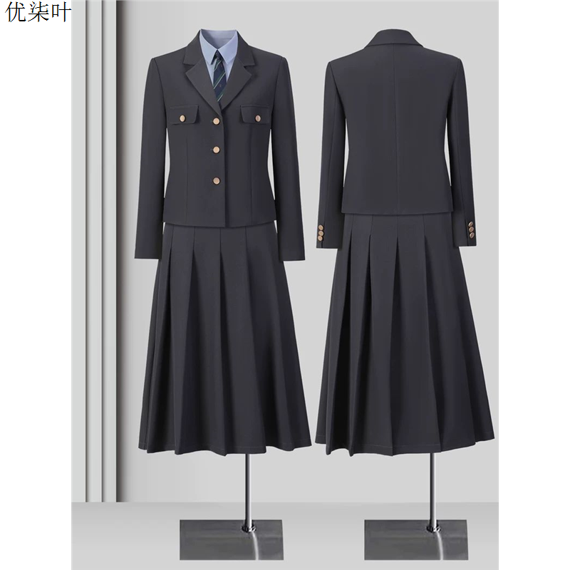 灰色职业西装套装裙女小个子高级感轻职场面试正装通勤大学生西服