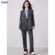 大学生职场面试西服外套 女春高级感气质轻职场正装 灰色西装 套装