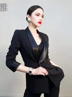 黑色西装套装女春秋2022新款时尚气质女神范正装职业西服外套秋冬