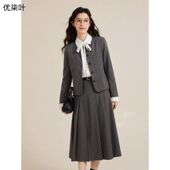 套装 教资面试高级感正装 女春季 职业装 西服外套工作服 新款 灰色西装