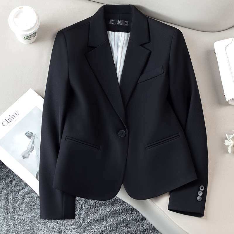 黑色西装外套女高级感短款小个子2025新款今年流行小西服春秋休闲