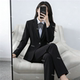 新款 长袖 职业装 黑色西装 正装 套装 春秋套裤 西服气质工作服外套 女装