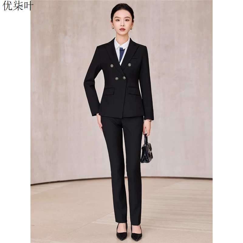 西装套装女2025秋冬新款商务职业正装工作服酒店前台接待西服外套