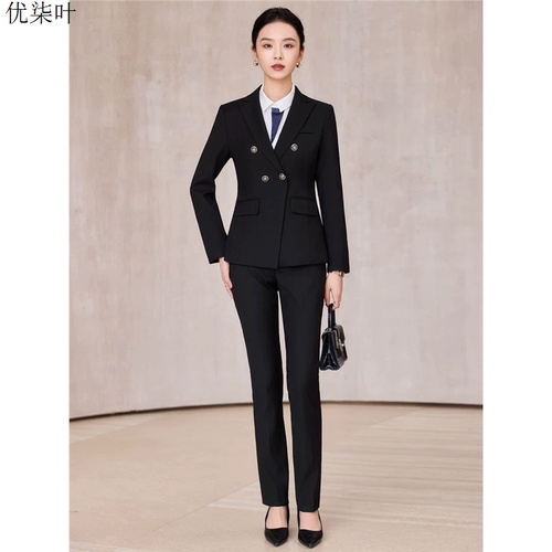 西装套装女2025秋冬新款商务职业正装工作服酒店前台接待西服外套