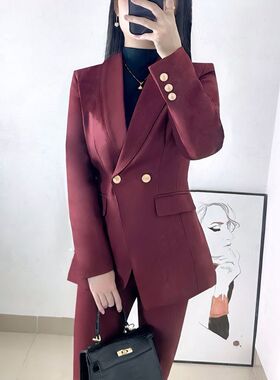 西装套装女2023秋冬新款职业装主持人高端职业气质女神范西服正装