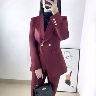 西装套装女2023秋冬新款职业装主持人高端职业气质女神范西服正装