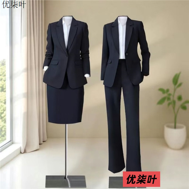 黑色西装套装女工作服大学生考公面试职业正装气质西服正装