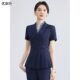 珠宝店美容院前台工作服职业西服套装 藏青色短袖 新款 女士夏季 西装