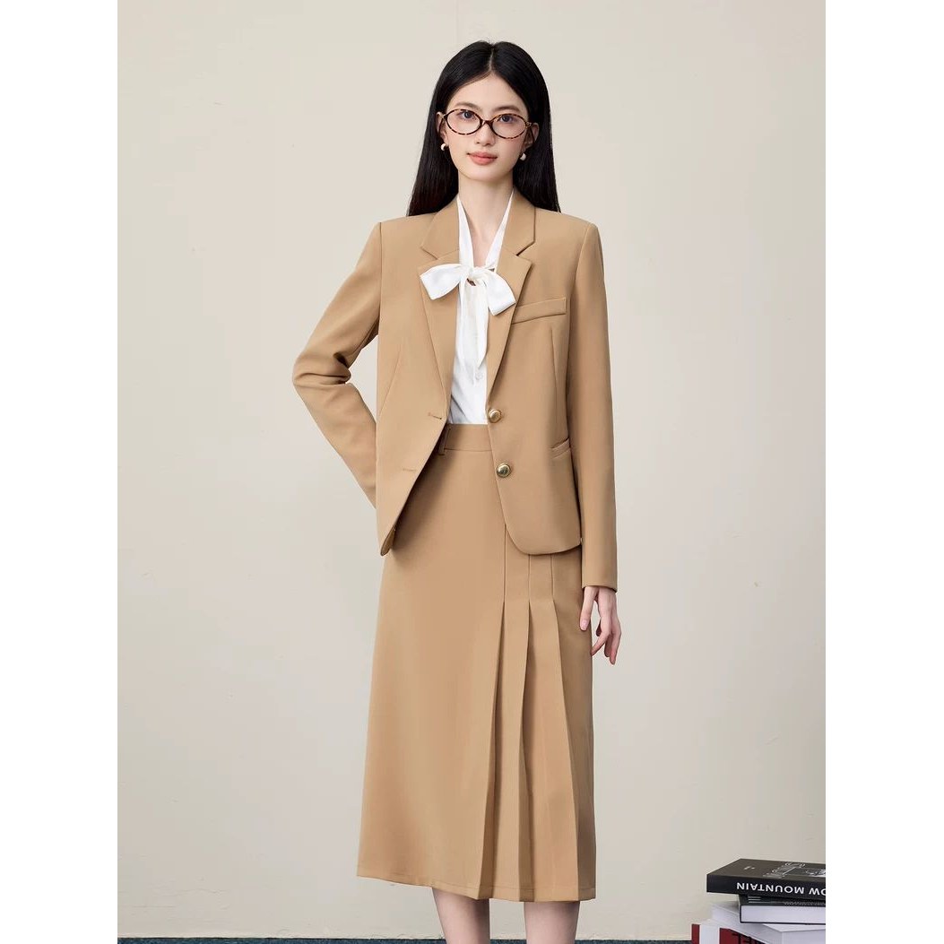 教师正装西装套装女春秋2025新款高级感面试穿搭小个子两件套