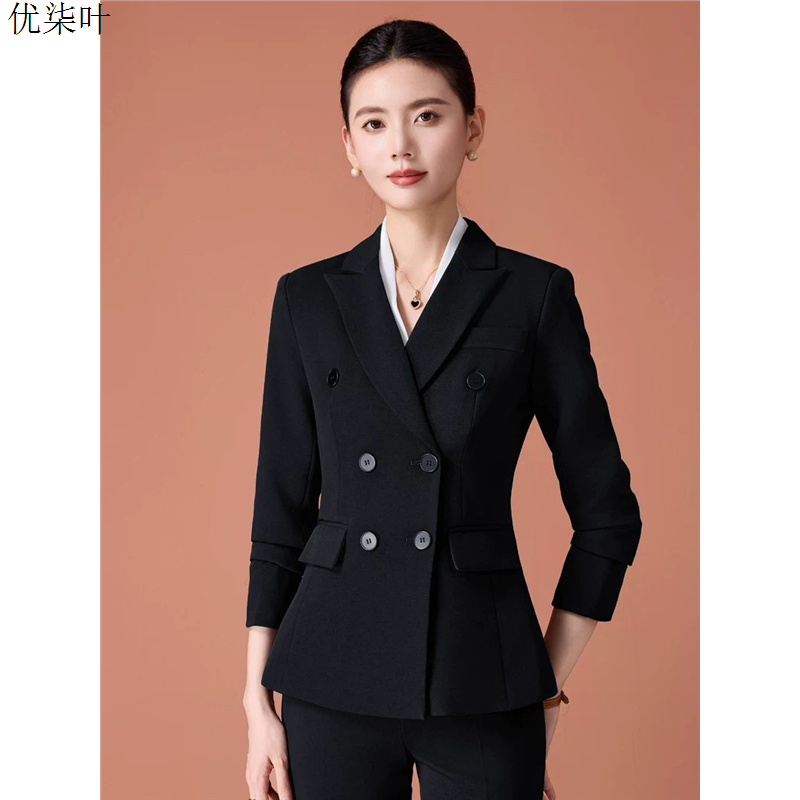 黑色西装外套女2025新款秋冬季高级感气质职业装通勤正装西服套装