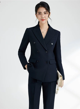 西装套装女新款高级感职业工装气质工作服公务员面试正装黑色西服