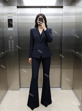 优柒叶职业西装外套女高级时尚新款春季气质女神工作服西服套装