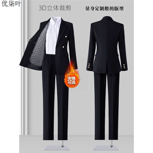 冬季职业西装套装女高级感轻职场面试正装大学生加棉西服外套加厚