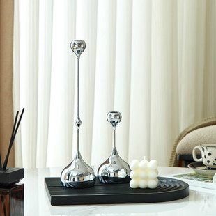 轻奢风高级感烛台家用客厅玄关复古蜡烛台法式氛围感餐桌装饰摆件