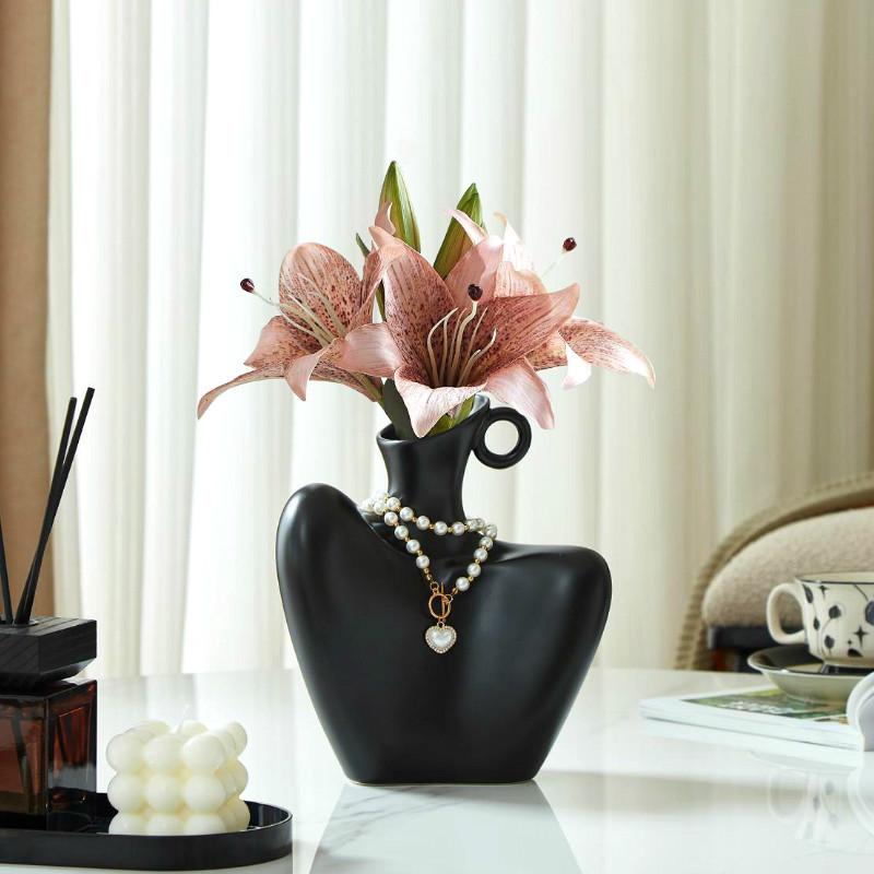 陶瓷法式复古轻奢花瓶摆件