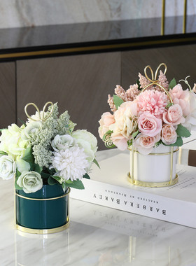 北欧家居饰品摆设客厅卧室茶几书房餐桌装饰品仿真花花艺花瓶摆件